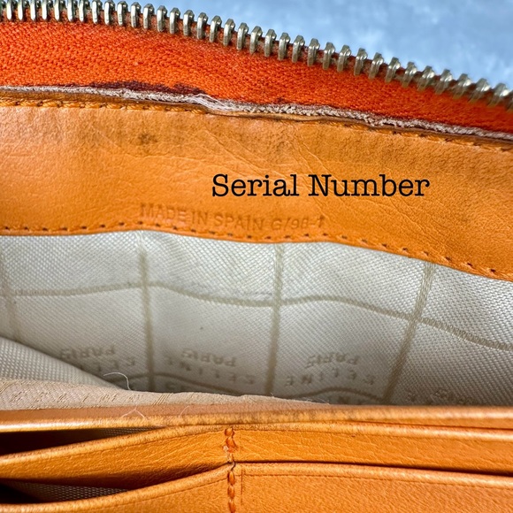 Celine Orange Leather long zippy wallet zip around wallet - Picture 9 of 16